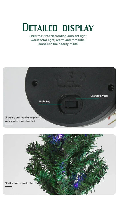 Solar LED Lights Christmas Tree Lawn Lamp Holiday Lantern For House Festive Wedding Courtyard Garden Decoration RGB Light