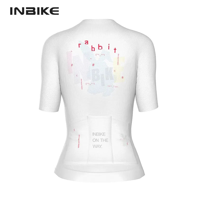 INBIKE Summer New Bicycle Short Sleeve Jersey Quick Drying Women's MTB Cycling Jersey Breathable Biking Clothing with 3 Pockets