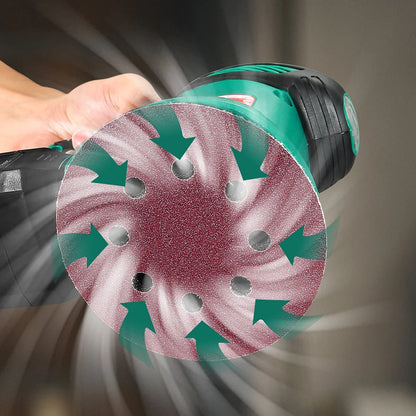 HYCHIKA 300W Random Orbital Sander with 12 Pieces Sandpaper 6 Speeds 230V Sanding Machine for Wood Metal Polishing Tools