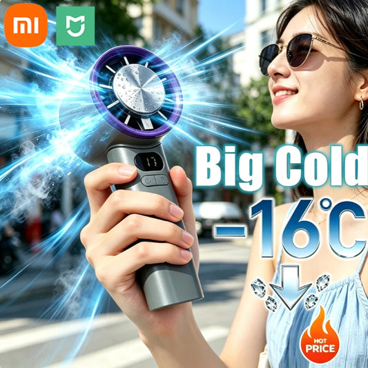 Xiaomi MIJIA Portable Fan Handheld 120 Speed Mini Bladeless Desktop Fan Rechargeable Instant Cooling With Ice Mode For Men Women by PDG ibma
