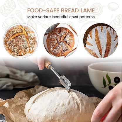 304 Stainless Steel Dough Whisk with Smooth Wooden Handle Sourdough & Bread Mixing 13 Inch Danish Dough Whisk Bread Tools