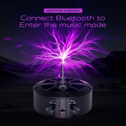 Tesla Coil Arc Music Box - Wide Voltage 110-240V, Bluetooth 5.3 Wireless+SD Card Lightning Purple Visual Arrangement.