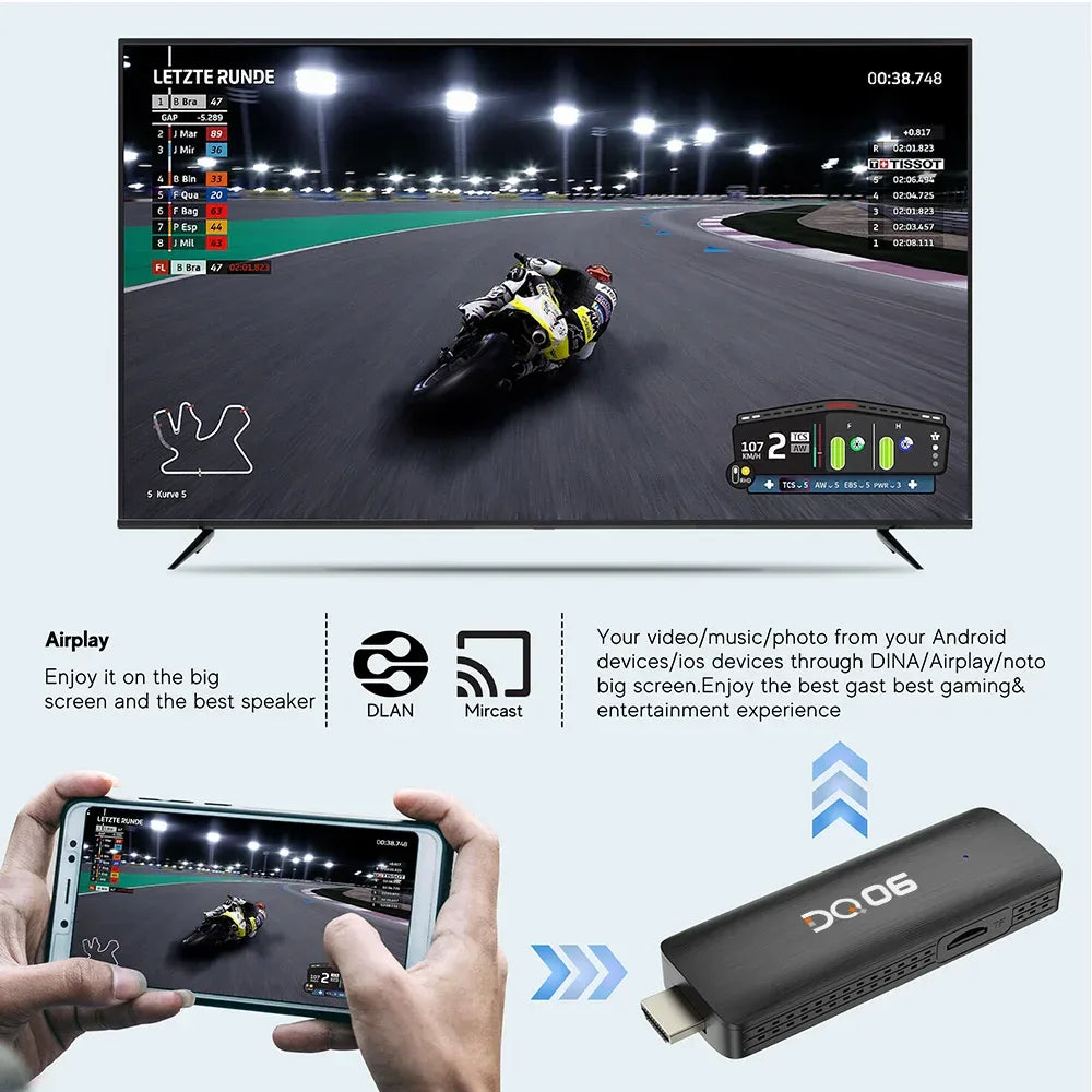 VONTAR Android 12 DQ06 ATV Mini TV Stick Allwinner H618 Quad Core 8K Video 4K@60fps Wifi6 Build in BT Voice Android 12.0 TV BOX