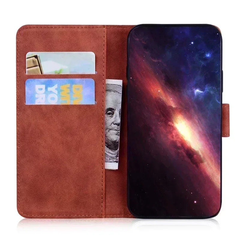 For Xiaomi Redmi 13 Case Solid Color Leather Flip Phone Case for Xaomi Redmi 13 Cover Redmi13 13C 5G Wallet Card Slots Etui