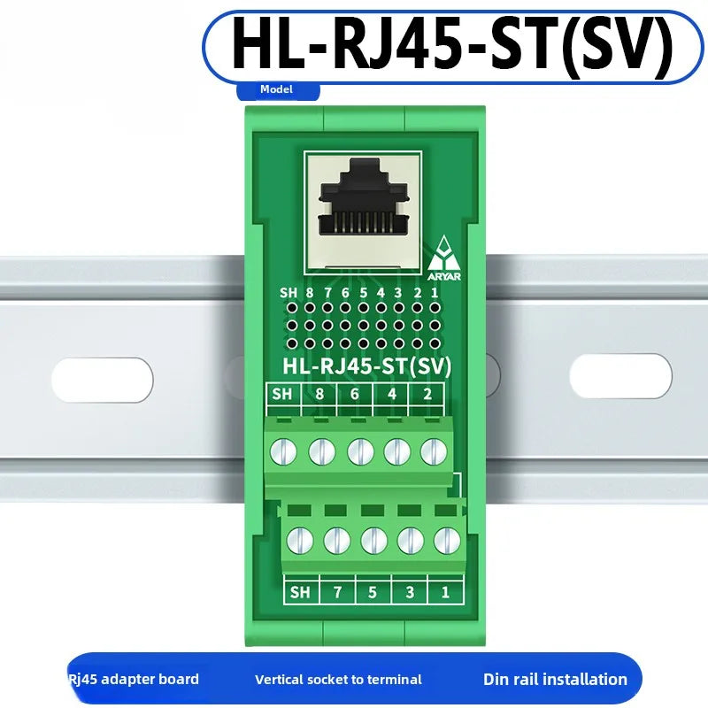 RJ45 adapter terminal RJ45 adapter terminal Cat5e Cat6 adapter board network port DIN35 guide rail installation