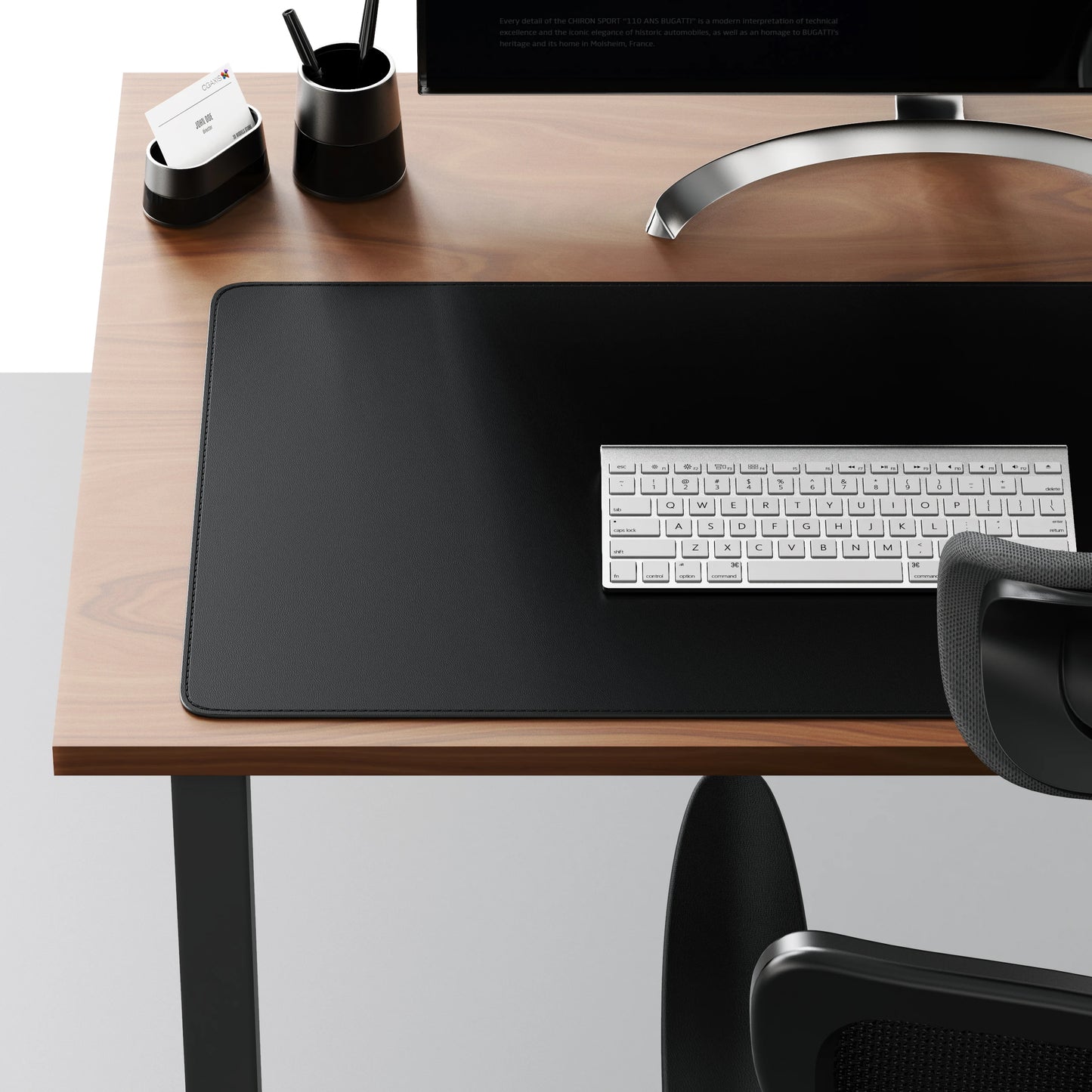 Dual Sided Desk Mat,Leather Desk Pad,Black Cork Desk Mat Protector,Large Mouse Pad,Desk Writing Pad for Office and Home
