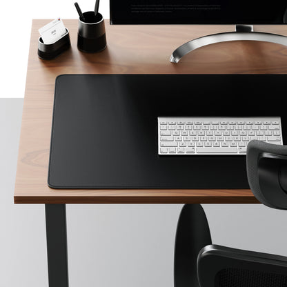 Dual Sided Desk Mat,Leather Desk Pad,Black Cork Desk Mat Protector,Large Mouse Pad,Desk Writing Pad for Office and Home