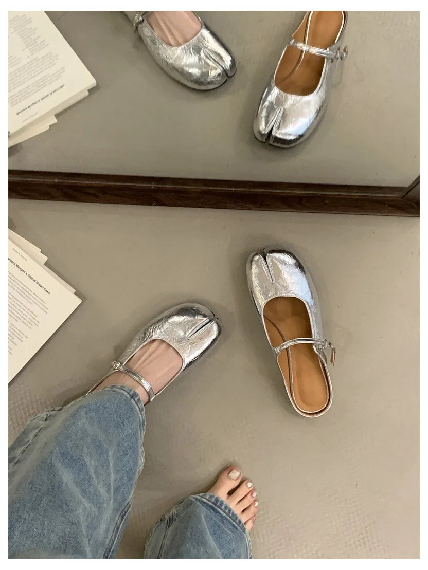 Women Tabi Ninja Slippers Brand Mules Soft Microfiber Comfy Flats Fashion Split Toe Slides Casual Loafer Shallow Ballerina Mujer
