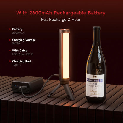 PHOTOOLEX RGB Video Light Handheld Magnetic Tube Light Design  2500K-9000K Photography Studio Lamp 12 Light Effects LED Tube