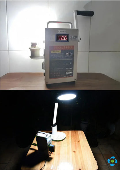Manual Hand Crank Generator 5V 12 Volts Emergency Power Bank USB Charger