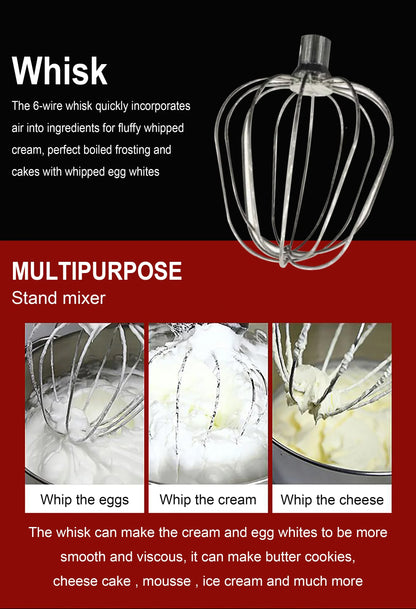 12L Stand Mixer Kitchen Aid Food Blender Cream Whisk Cake Dough Mixers With Bowl Stainless Steel Chef Machine Charm Sonifer