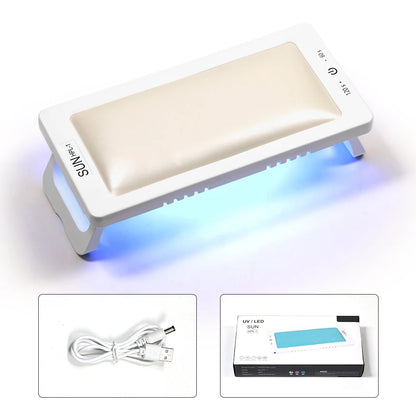 LINMANDA UV Led Nail Lamp With Leather Hand Pad Foldable Drying Lamp Home Use Nail Lamp For Drying Polish Varnish With USB Cable