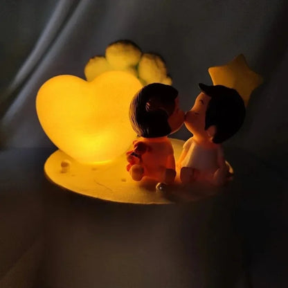 Romantic Creative 3D Love Heart LED Lamp Wedding Cake Night Light Ornament Birthday Christmas Home Ambient Light Gift Box Decor