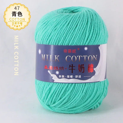 6Pcs Dyed Milk Sweet Soft Cotton Crochet Wool Yarn Thick Yarn Fiber Hand Knitting Wool Crochet Yarn Threads for DIY Sweater