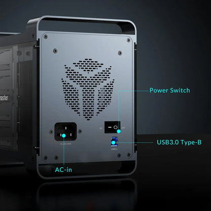 【OW Ship】Yottamaster 5Bay Hard Drive Enclosure USB C 5Gbps Type B SATA External Hard Drive Storage Case for 2.5" 3.5" HDD SSD