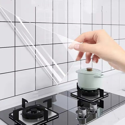 1 roll of transparent waterproof anti fouling electrostatic adsorption wall sticker for kitchen living room and household use