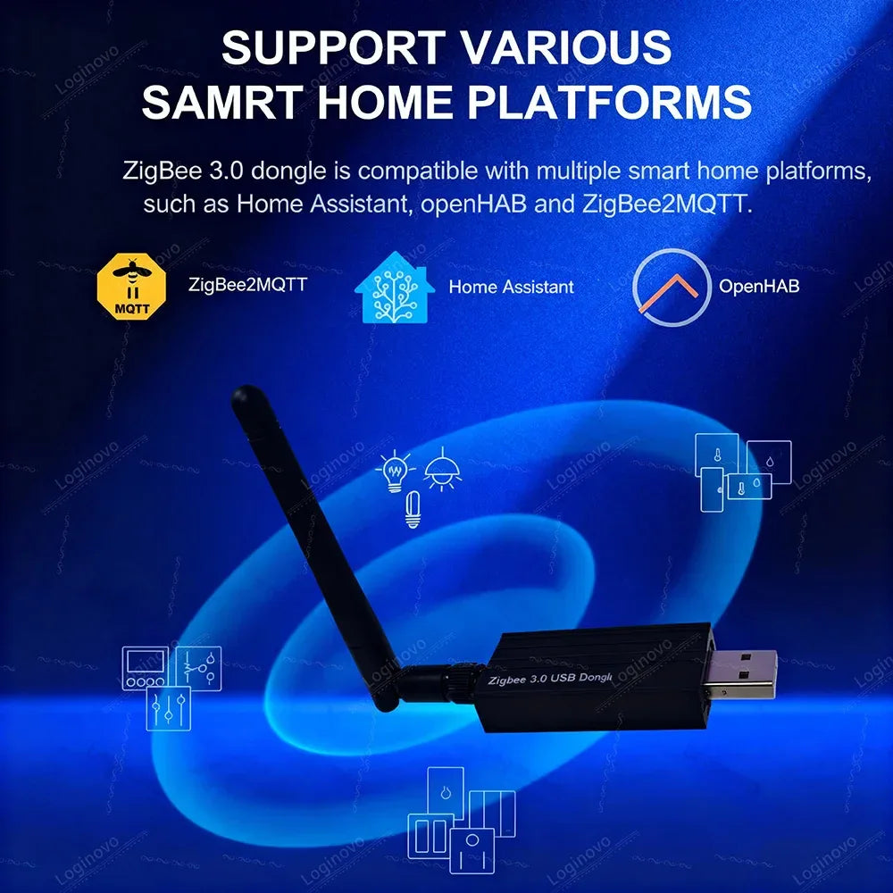 Zigbee 3.0 USB Dongle Universal Wireless Zigbee Gateway Hub With Antenna Support Home Assistant Zigbee 2MQTT ,OpenHAB