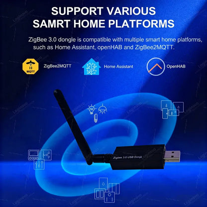 Zigbee 3.0 USB Dongle Universal Wireless Zigbee Gateway Hub With Antenna Support Home Assistant Zigbee 2MQTT ,OpenHAB