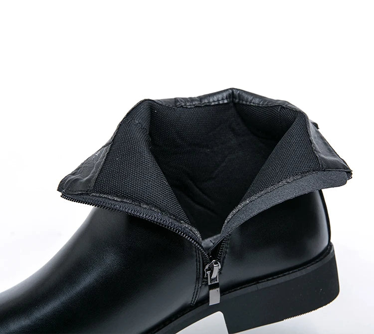 2025 Autumn Designer Business Casual Shoes For Men Trend Classic Leather Shoes Outdoor Chelsea Pointed Tip Brown Plus Size 47