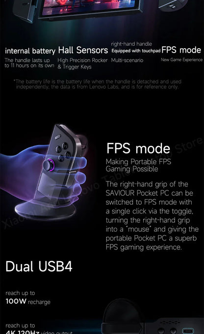 Lenovo LEGION Go Original Handheld game console PDA/PPC AMD Ryzen Z1 Extreme 8.8" 2.5K 144Hz Support FPS mode Portable laptop