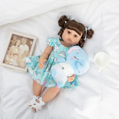 Baby Reborn Girl Elephant Doll 48cm Silicone Body Can Take Bath Gift For Children