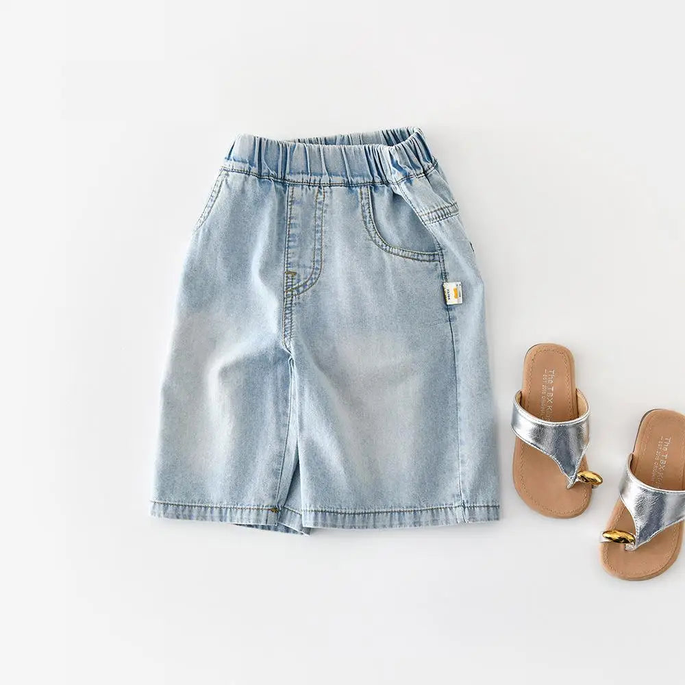2026 Summer New Baby Thin Denim Shorts Children Casual Pants Boys Girls Loose Jeans Shorts Solid Kids Clothes