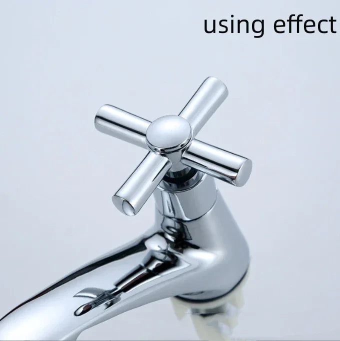 Cross Faucet Handle Knob Zinc Alloy Handwheel Universal Hot Cold Sink Taps Switch For Kitchen Bathroom Tap Replacement Parts