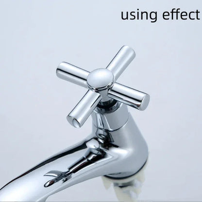 Cross Faucet Handle Knob Zinc Alloy Handwheel Universal Hot Cold Sink Taps Switch For Kitchen Bathroom Tap Replacement Parts