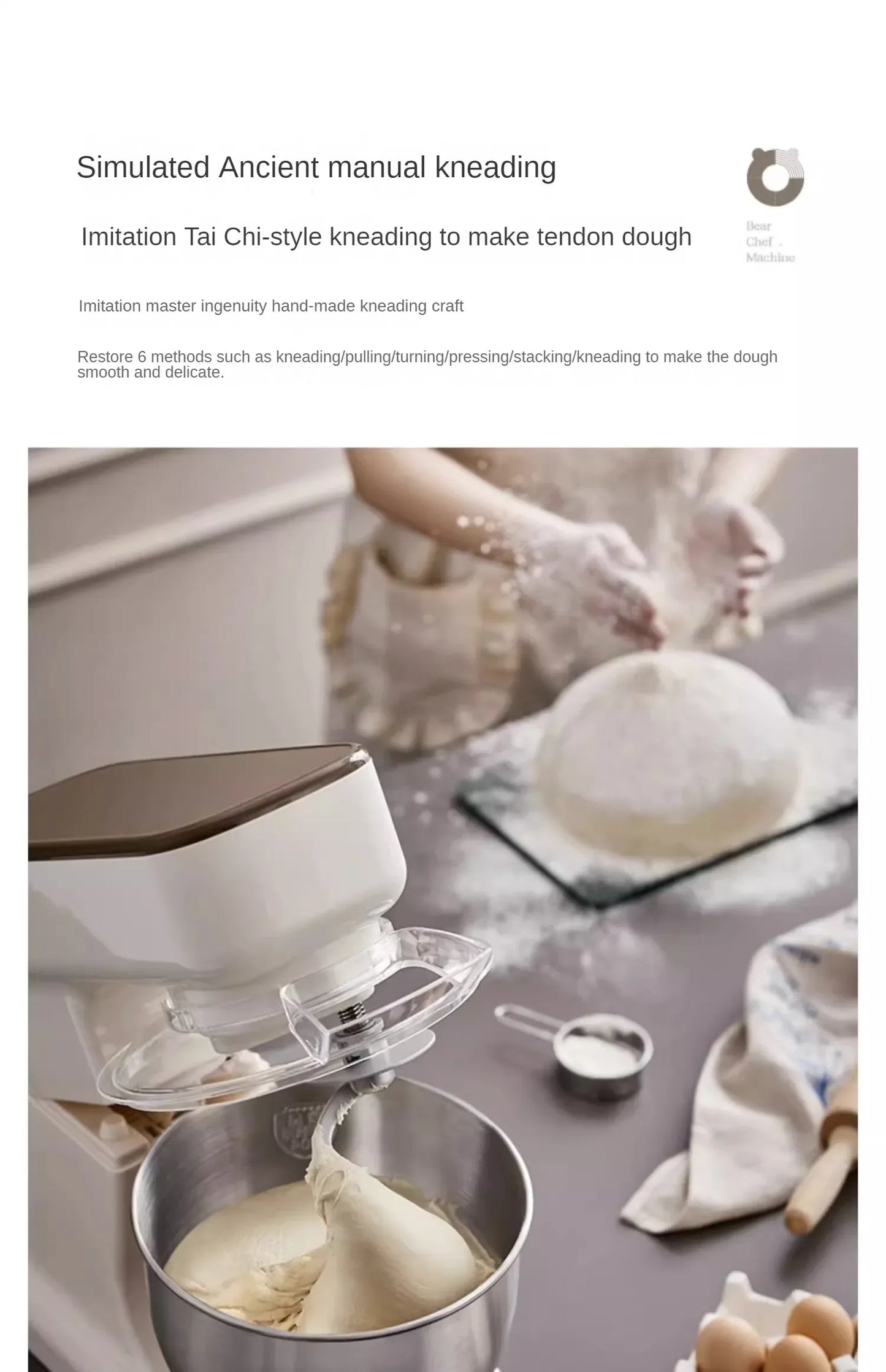 Bear Commercial Stand Mixer Full Automatic Dough Maker with Smart Speed Control Multi Function Flour Mixer Соковижималка Електро