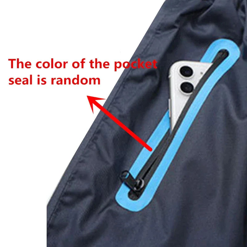 M-4XL Adult Waterproof Rain Trousers Breathable Double-layer Elastic Waist Unisex Outdoor Work Fishing Hiking Raincoat Pants