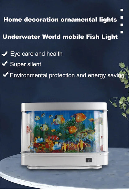 Artificial Tropical Fish Tank Lamps Aquarium Decor Virtual Ocean in Motion Night Light For Children Halloween Christmas Gift Toy