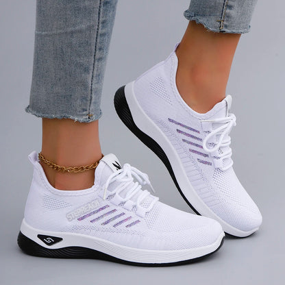Spring and Autumn New Women's Casual Lace up Comfortable, Breathable, Lightweight and Wear-Resistant Sports Shoes