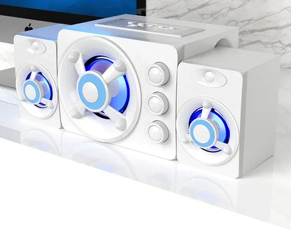 3D Hifi Stereo USB Active Bluetooth Speaker Computer Multimedia RGB Subwoofer AUX, USB, TF Suitable for TV, Computer Audio
