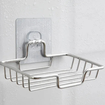 1Pcs Bathroom Soap Holder Wall Mounted Soap Rack Holder Stainless Steel Self Adhesive Soap Rack Wall Mounted Dish