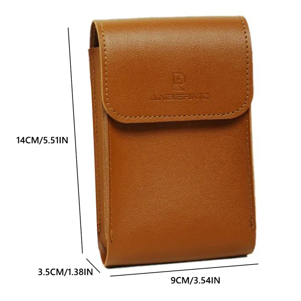 Carrying Case PU Leather Shockproof Portable Storage Bag with Lanyard Protection Case for Anbernic RG34XX Handheld Game Console