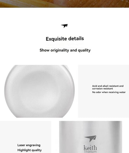 Keith Titanium Sports Bottle 0.9L/1.2L Large Capacity Kettle Outdoor Camping Drinkware Wide Mouth Non-threaded Water Bottle