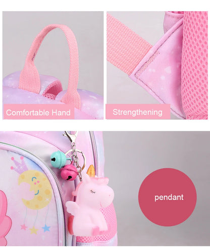 New Unicorn Backpack For Girls Cartoon Pink Princess School Bags Kids Satchels Kindergarten Bookbag Mochila Infantil Escolar