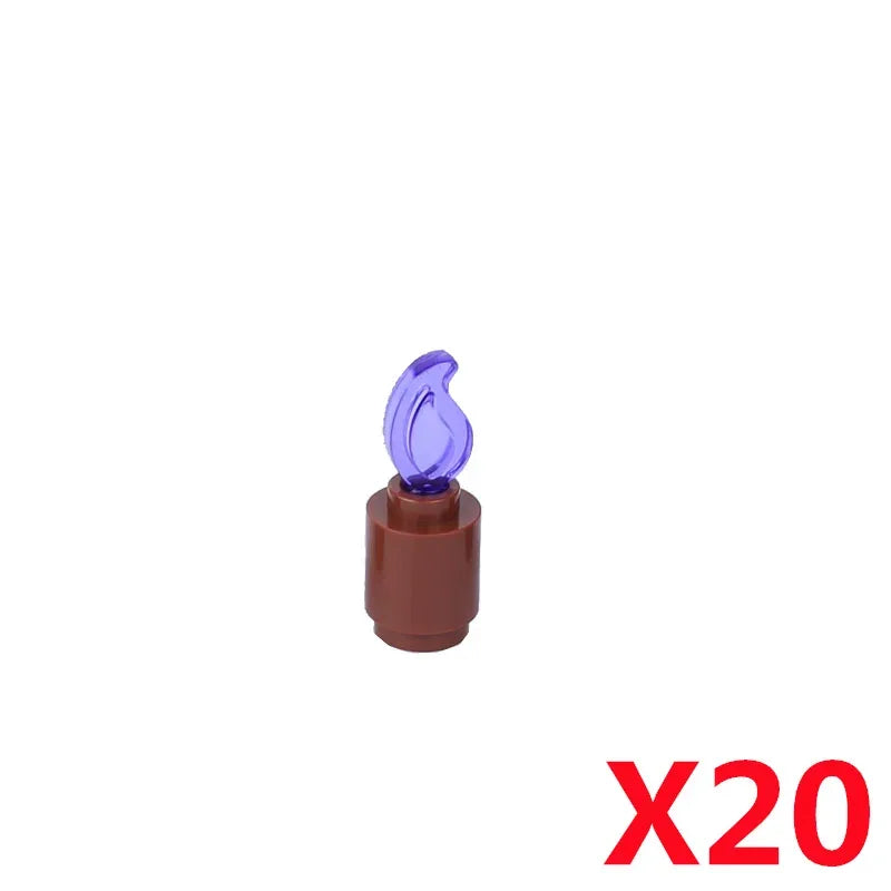 MOC Medieval Campfire Building Block Flame Wave Candle Transparent Wine Bottle Educational Toy Compatible Accessories Brick K054