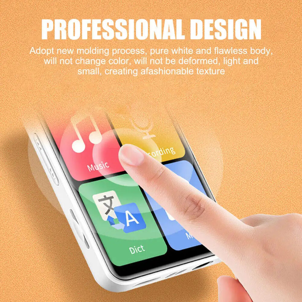 2024 New Portable MP4 MP3 Player Bluetooth 5.0 Clip Mini Walkman Student Full Touch Screen Sport Lossless HIFI Music FM Radio