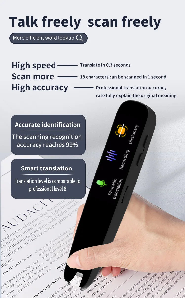 Translation Pen For Teacher Student Smart Voice Scan Translator Pen Multifunction Dictionary Translation Business Travel Abroad