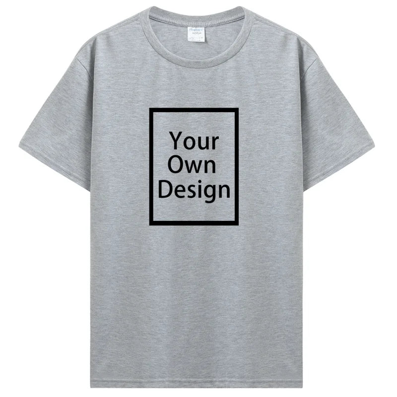 Custom Cotton Customized Print Short Sleeve T Shirt Summer Tops Tees DIY Your Like Photo Or Logo Cotton T-shirt Men Clothing