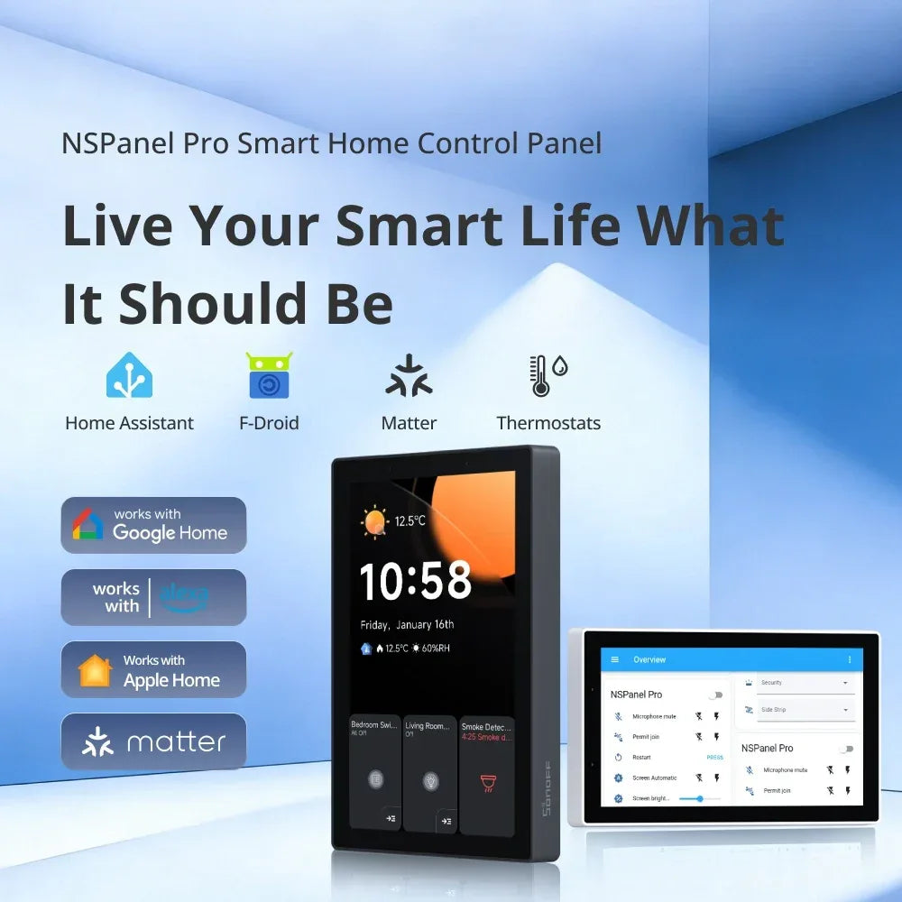 SONOFF NSPanel Pro 120 Type Smart Home Control Panel Smart Thermostst Power Consumption DIY Switch Module Support Sonoff Devices