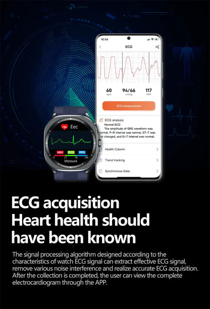 Airbag measurement Smart Watch Men ECG Air Pump Blood Pressure Blood Oxygen BT Call NFC SmartWatch For Man Android iOS upgrade