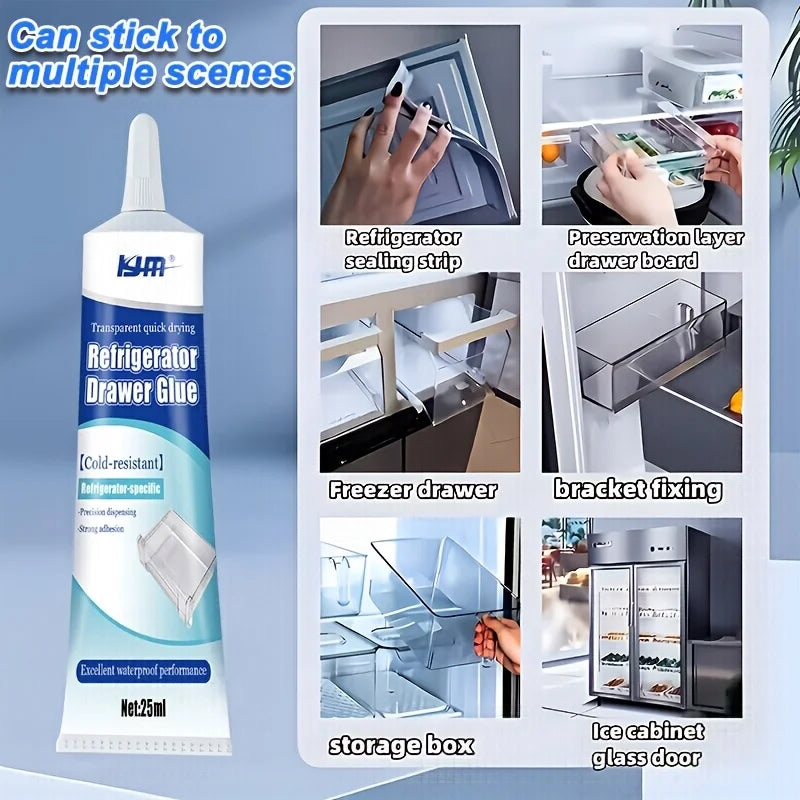 25ML Low Temp Cold Resistant Refrigerator Repair Glue Waterproof Strong Adhesive Quick Dry Fridge Drawer Door Seal Plastic Glass