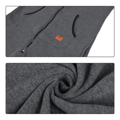 New Custom Design Jumpsuit Pajamas Long-sleeved sports pants solid color splicing casual sweater men's zipper hoodie