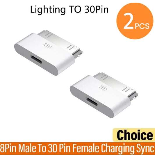 2pc Lighting To 30Pin Adapter 8Pin Male To 30 Pin Female Charging Sync ConverterFor IPhone 4 4S IPad 2 3 IPod Touch ChargerCable by PDG ibma