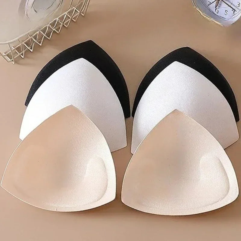 Invisible Triangle Sponge Push Up Bra Pads Women Sexy Inserts Underwear Sponge Swimsuit Bikini Breast Enhancers Chest Cup Pads