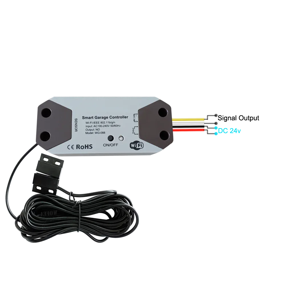Wofea WiFi Smart Garage Door Opener Controller DC12/DC24V Works with Alexa Google Home 2.4G APP No Gateway Required