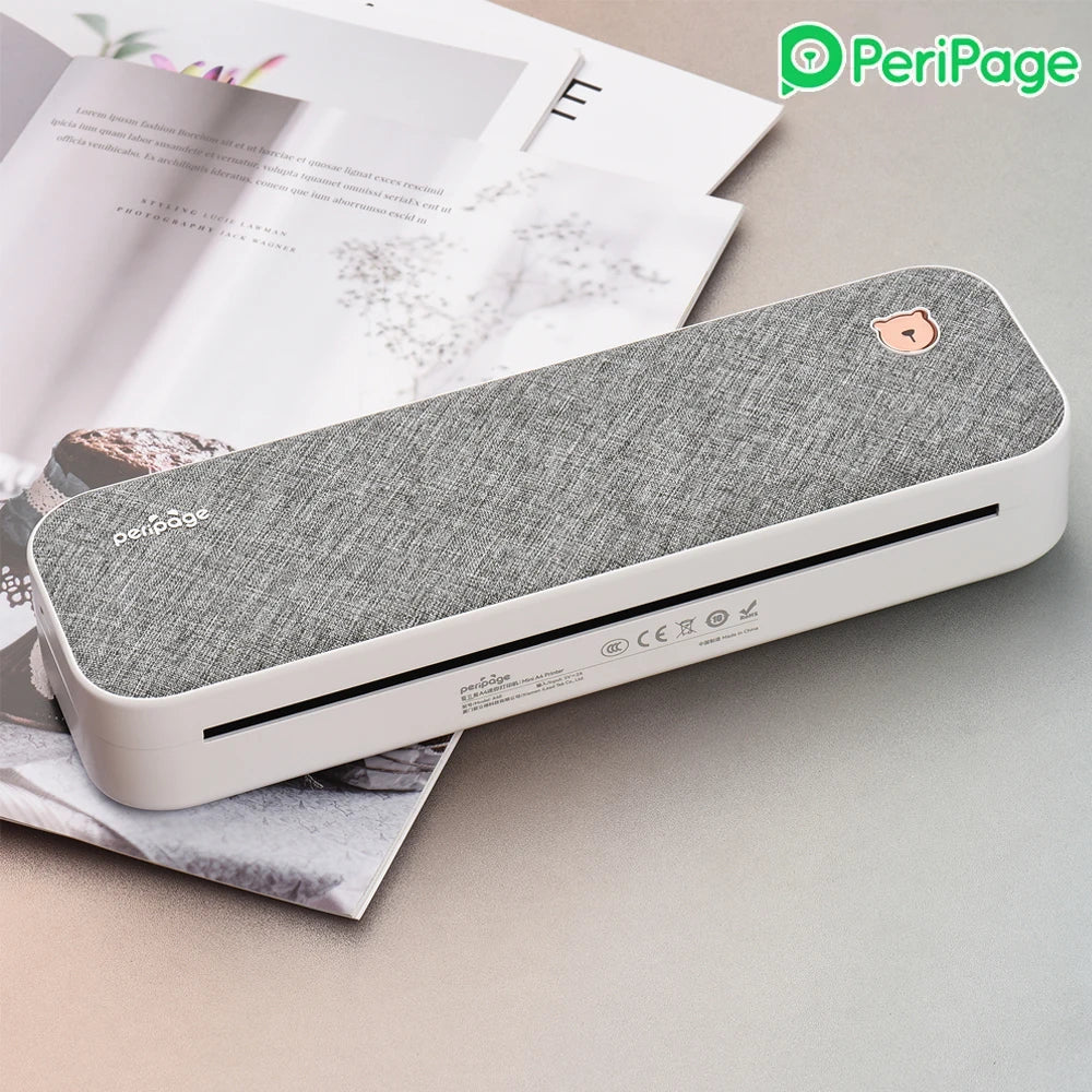 PeriPage A40 A4 Paper Printer Direct Thermal Transfer Wirless Mobile Photo Printer USB BT Connection For 2''/3''/4'' Paper Width