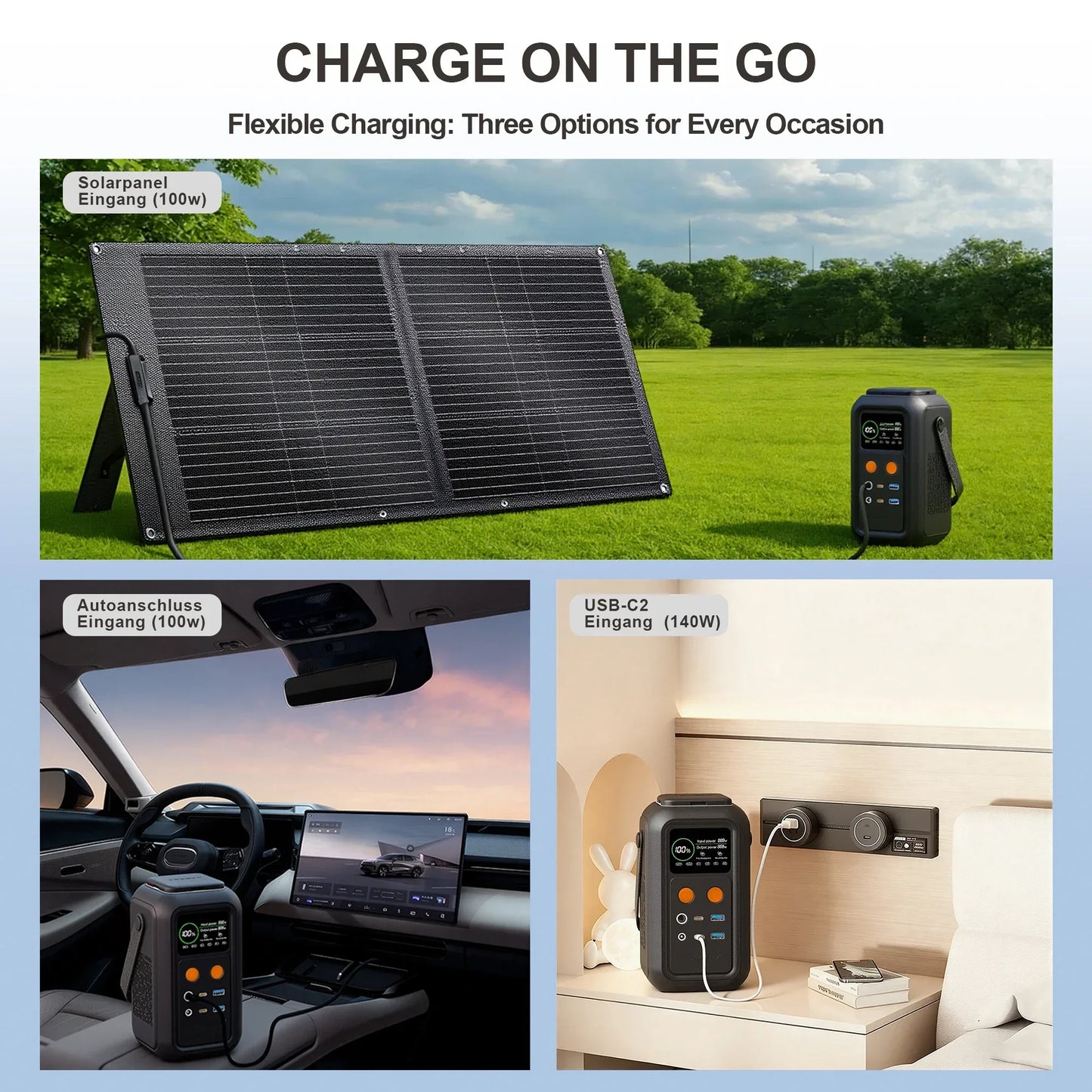CTOLITY AXP200 AP400 Power Station 192Wh 345Wh Lifepo4 Battery for Camping Power Bank UPS Battery Backup USB TYPE-C LED Light